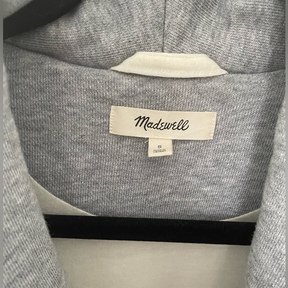 Madewell sweatshirt Puffer Coat in light heather grey - Picture 3 of 5